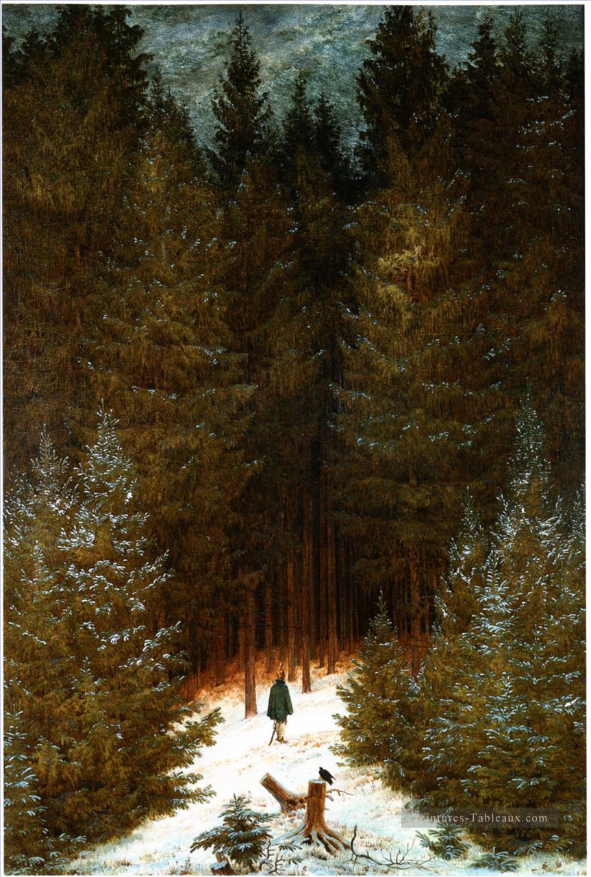 Le Chasseaur dans la forêt romantique Caspar David Friedrich Peintures à l'huile